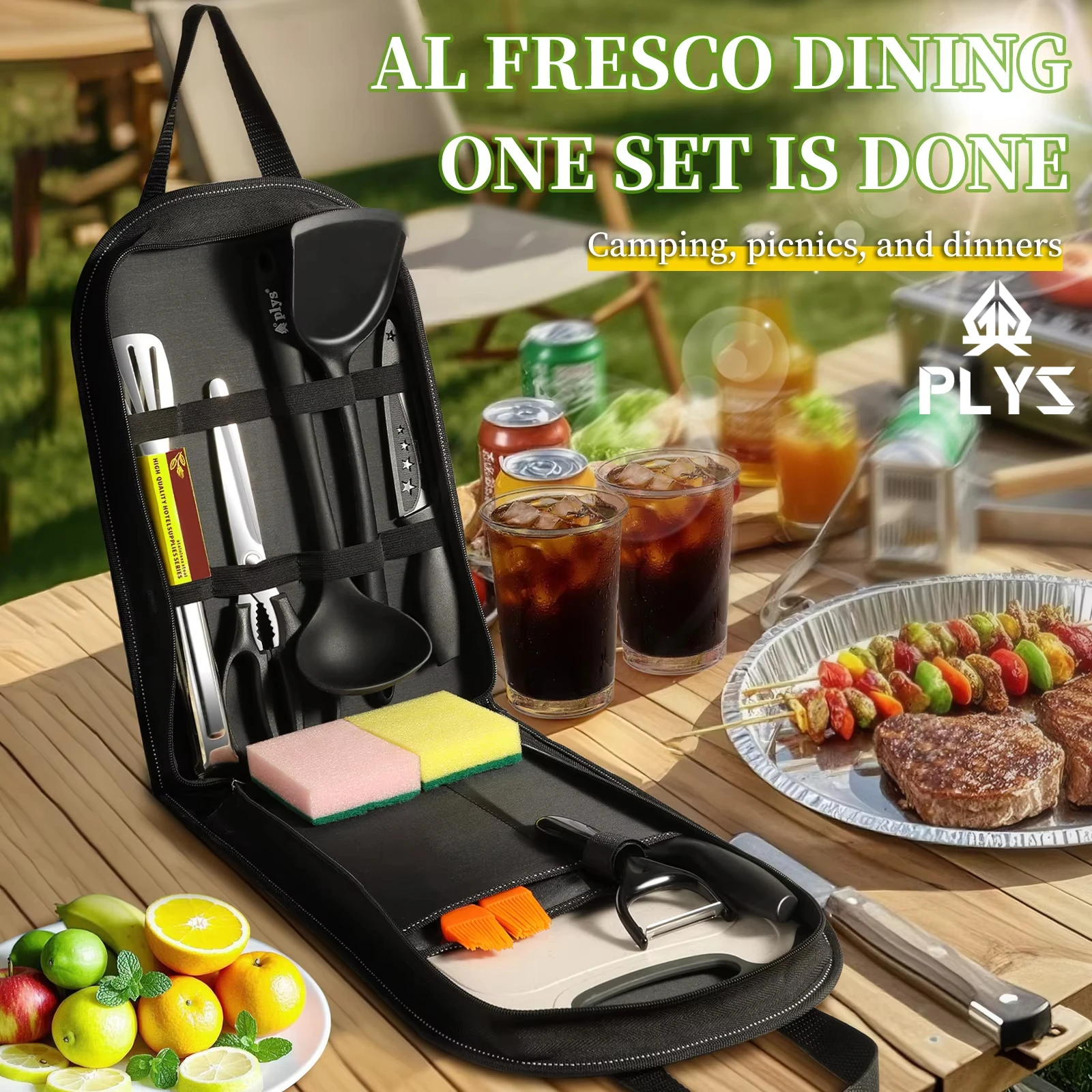 Camping Cooking And Dining Set - Taşınabilir dış mekan eşyaları 10 parçalı
