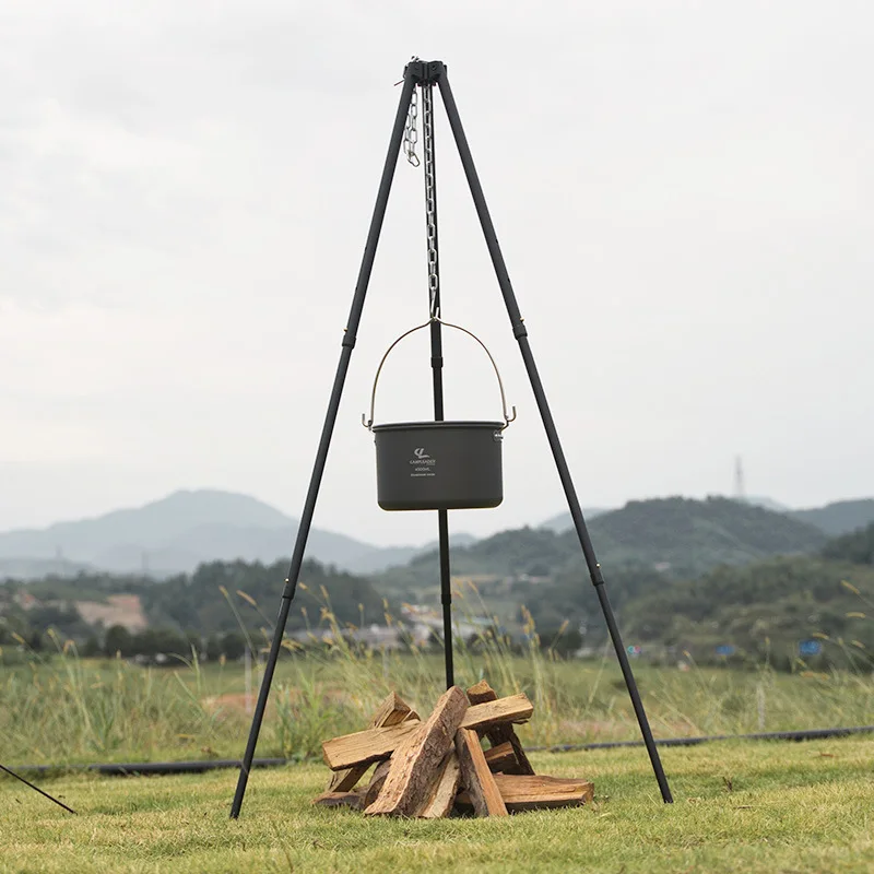 Camping Cooking Pot Tripod - 1 adet açık Bonfire Tripod kamp