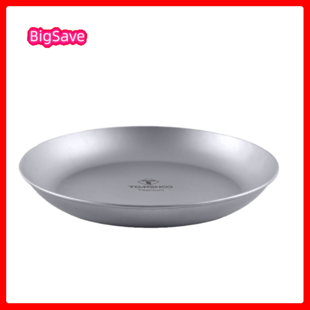 Camping Cooking Tray - Taşınabilir Titanyum Yuvarlak Kamp Tabağı Açık