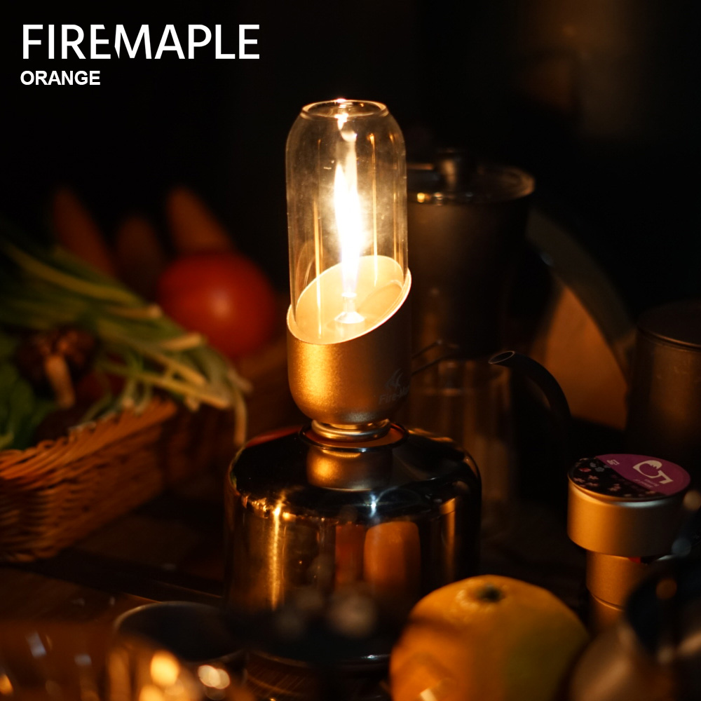 Camping Cooking Equipment Gas - Yangın akçaağaç turuncu gaz fener açık