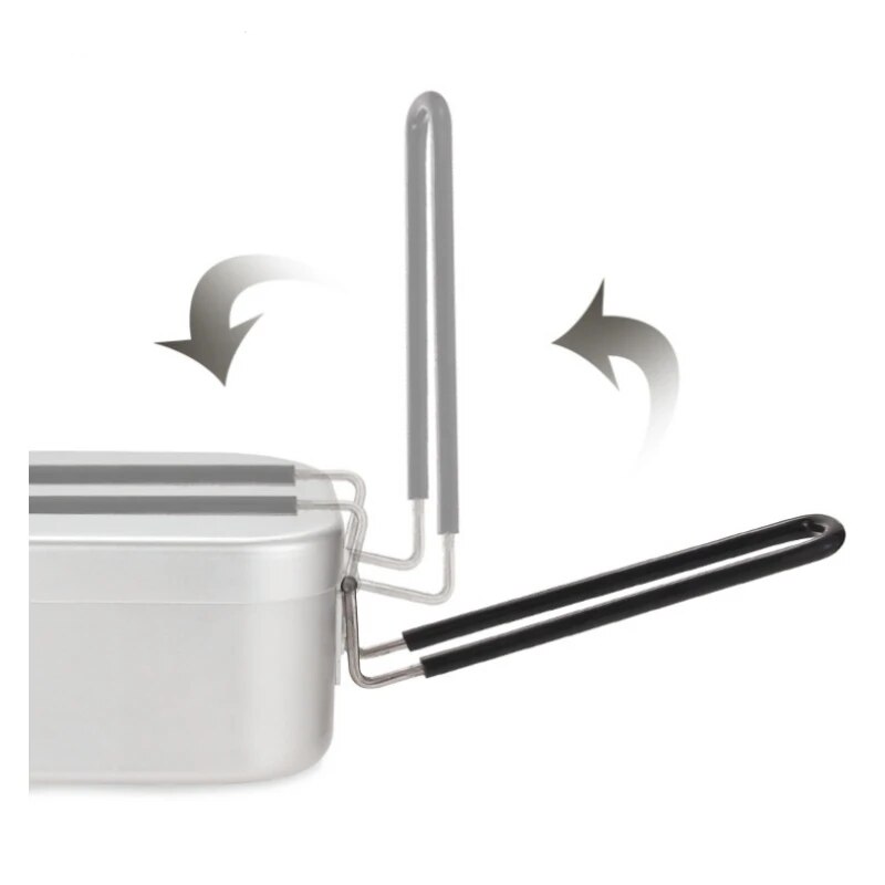 Camping Cooking Tray - 800/1400ML Alüminyum Öğle Yemeği Kutuları Seyahat