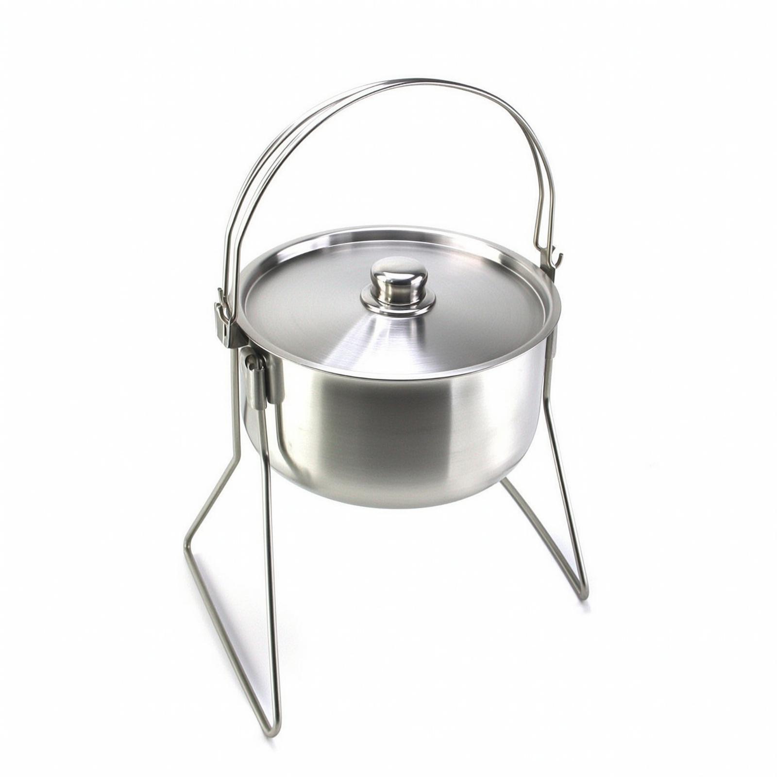 Camping Cooking Pot Tripod - Üç Ayaklı Çerçeveli Paslanmaz Çelik Kamp