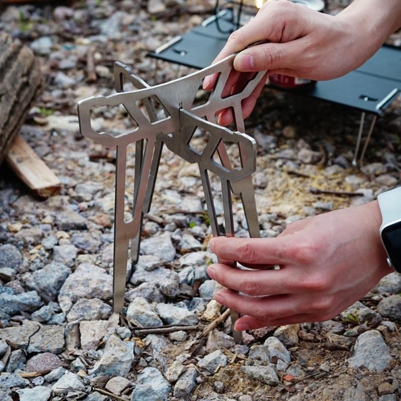 Camping Cooking Pot Tripod - 55kd Katlanabilir Kamp Soba Baskı Açık