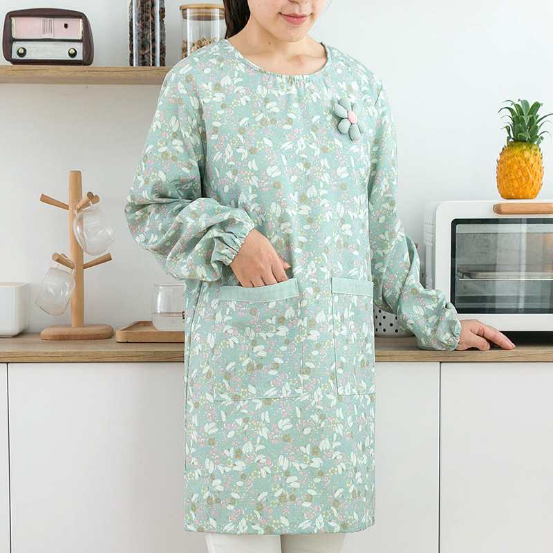 Camping Cooking Apron - Kadınlar İçin Pamuklu Uzun Kollu Önlük,