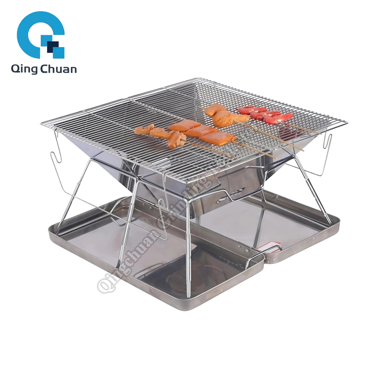 Camping Cooking Grill - Kamp Mangalı Kömürlü Ocak Katlanabilir Paslanmaz