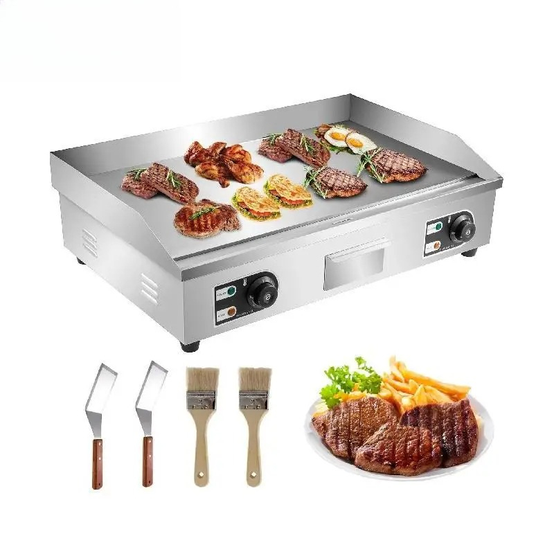 Camping Cooking Flat Top - Çekmeceli Elektrikli Tezgah Üstü Izgara, Paslanmaz