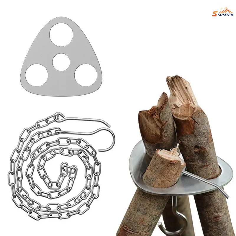 Camping Cooking Hanger - Paslanmaz Çelik Taşınabilir Kamp Tripod Askı