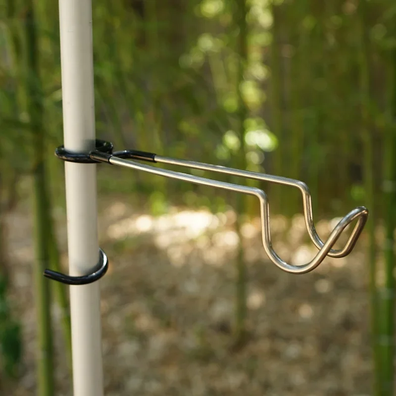 Camping Cooking Hanger - Taşınabilir Paslanmaz Çelik Işık Standı Kancası