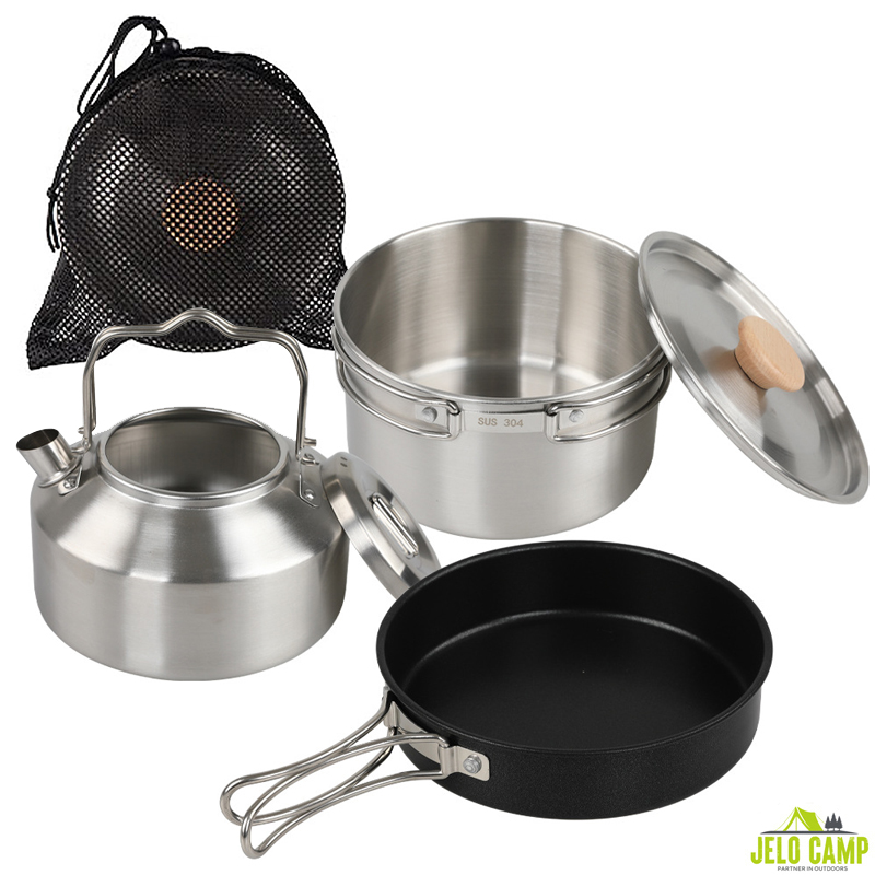 Camping Cooking Kettle - Yüksek Kalite 304 Paslanmaz Çelik Kamp