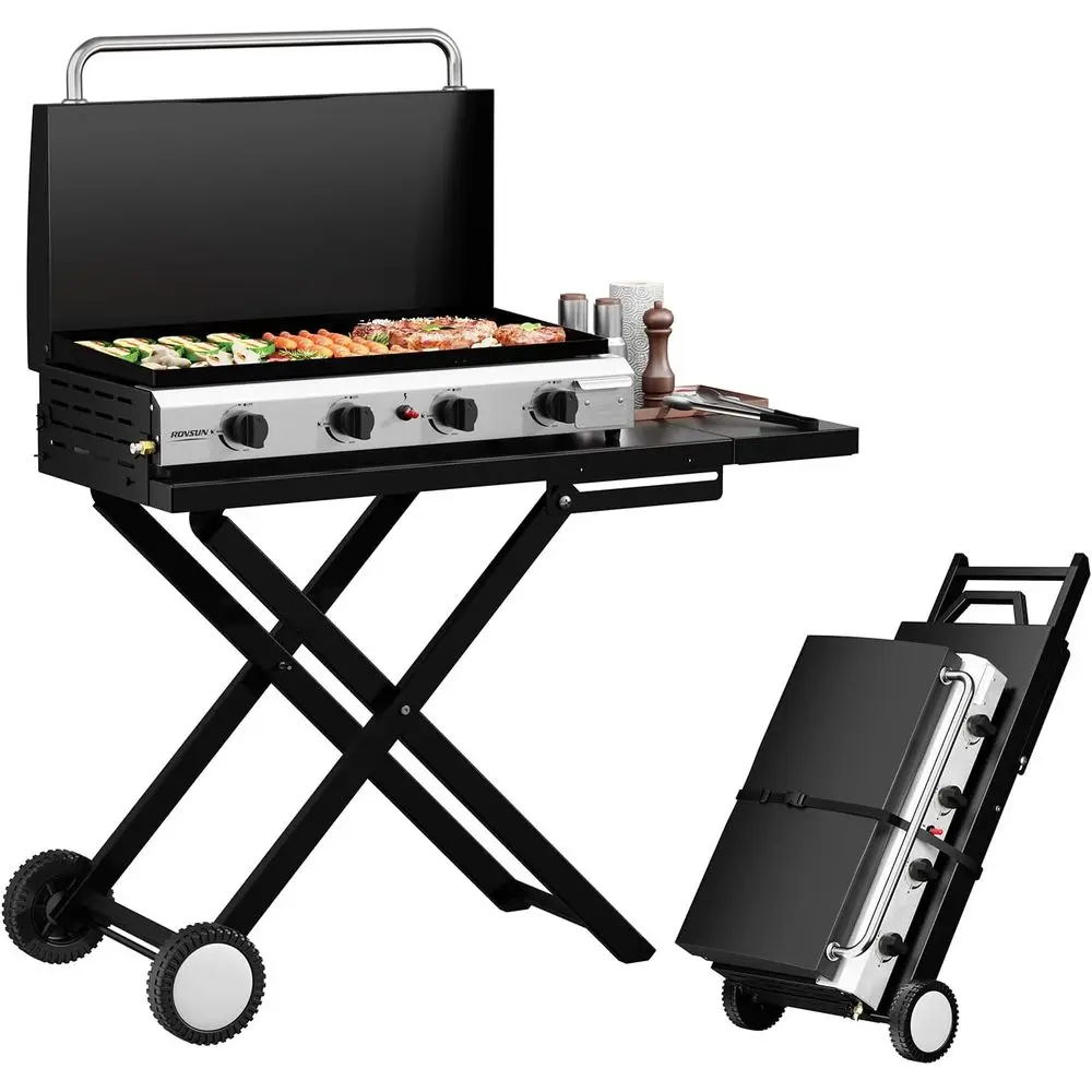 Camping Cooking Tray - Tekerlekli, Emaye Tepsili, Kapaklı ve Elektronik