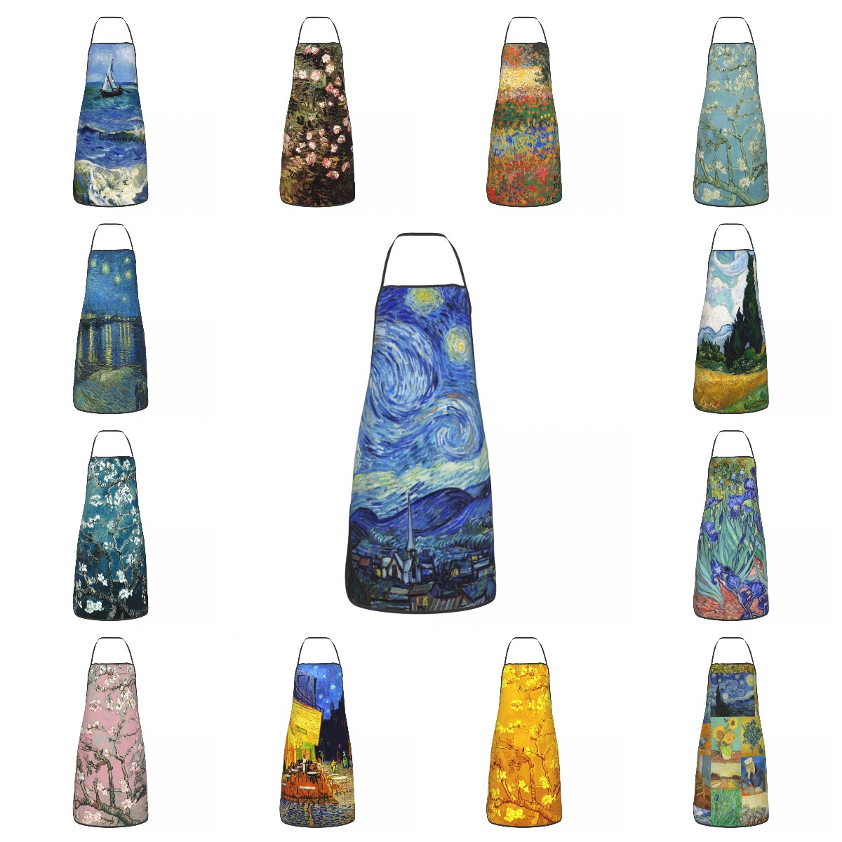 Camping Cooking Apron - Önlük Vincent Van Gogh Yıldızlı Gece