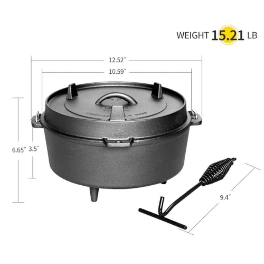 Önceden Yağlanmış Dökme Demir  - Camping Cooking Dutch Oven incelemesi ve fiyatı
