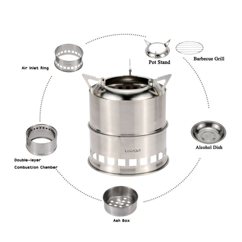 Lixada paslanmaz çelik odun so - Camping Cooking System incelemesi ve fiyatı