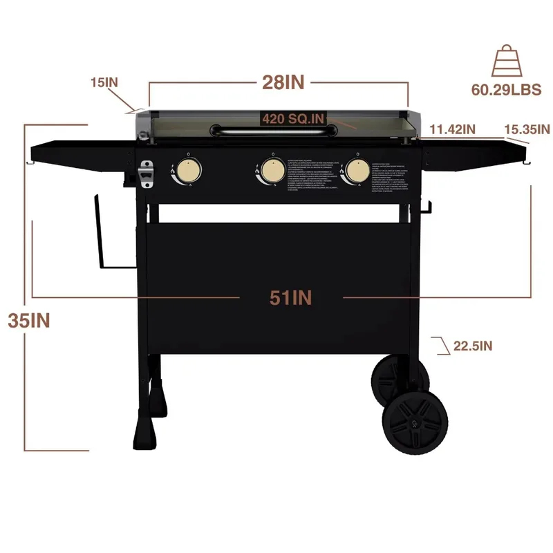 Tekerlekli Dış Mekan Düz Üstlü - Camping Cooking Flat Top incelemesi ve fiyatı