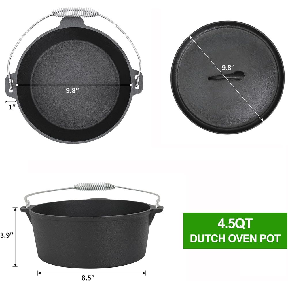 8 Parçalı Önceden Yağlanmış Dö - Camping Cooking Dutch Oven incelemesi ve fiyatı