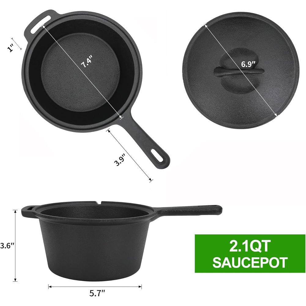 8 Parçalı Önceden Yağlanmış Dö - Camping Cooking Dutch Oven incelemesi ve fiyatı