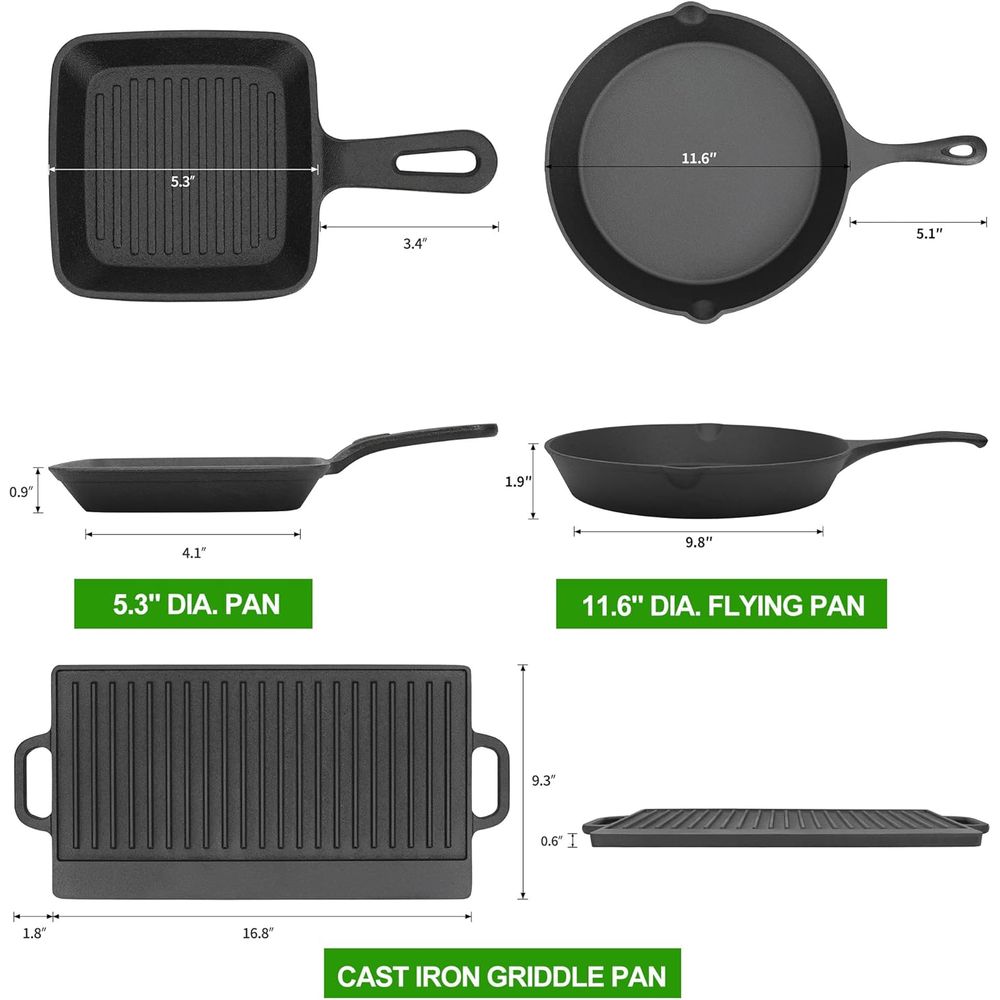8 Parçalı Önceden Yağlanmış Dö - Camping Cooking Dutch Oven incelemesi ve fiyatı